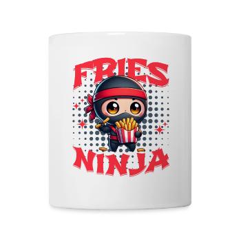 Frites Ninja Frites Ninja Restauration rapide Mignon Kawaii - Mug blanc - blanc - Devant