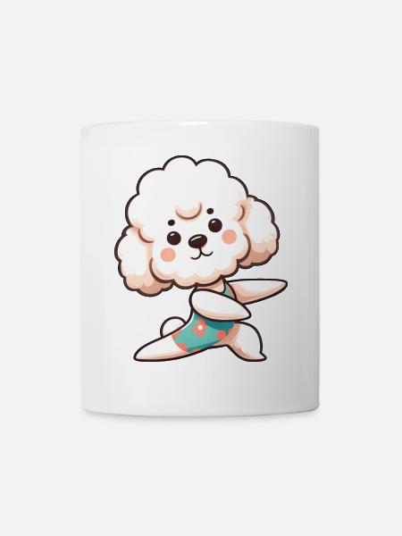 Pudel Yoga Workout Fitness Sport Hund - Tasse - Weiß
