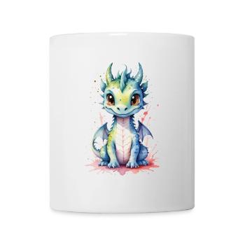 Niedlicher Aquarell-Drache - Entzückende Fantasy-Kunst - Tasse - Weiß - Vorne