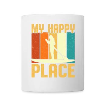My Happy Place Girl Paddle Board Retro Vintage - Mug - white - Front
