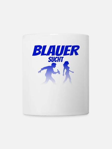 Blauer Sucht Frau - Tasse - Weiß