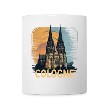 Cologne Cathedral Cologne Vintage Silhouette Cologne Skyline - Mug - white - Front