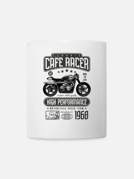 Cafe Racer Motorcycle Birthday Biker Born 1968 - Mug - white