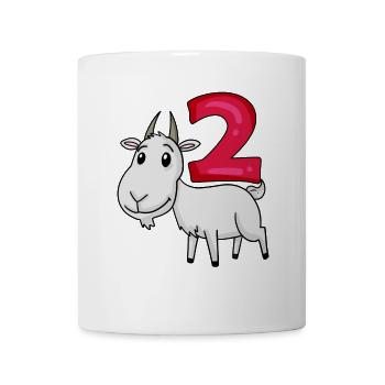 2nd Birthday Motif Goat - Two Years Old - Mug - white - Front