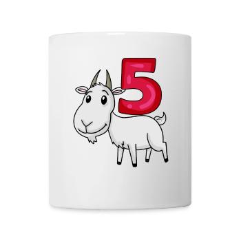 5th Birthday Motif Goat - Five Years Old - Mug - white - Front