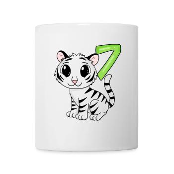 Motif Tigre 7ème Anniversaire - 7 ans - Mug blanc - blanc - Devant