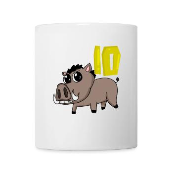 10th Birthday Motif Wild Boar - Ten Years Old - Mug - white - Front