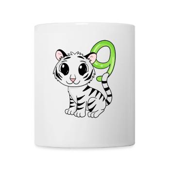 9th Birthday Motif Tiger - 9 Years - Mug - white - Front