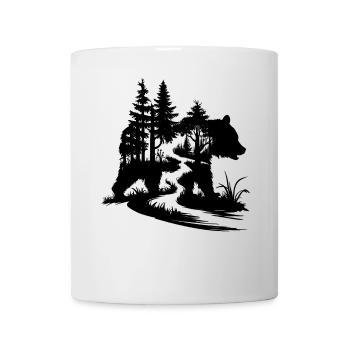 Bears Silhouette Forest Path Outdoor Art - Mug - white - Front