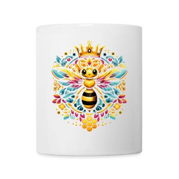 Vibrant, colorful queen bee motif - Mug - white - Front