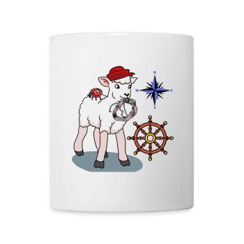 Volant de marin mouton de mouton maritime compas - Mug blanc - blanc - Devant