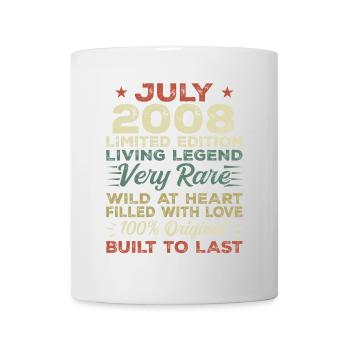Geschenk Juli 2008 Jubiläum Juli 2008 Geburtstag - Tasse - Weiß - Vorne
