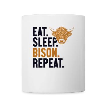 Essen Schlaf Bison Wiederholung Büffel Amerikanischer Bison - Tasse - Weiß - Vorne