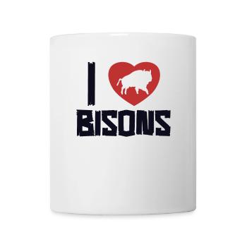 Ich liebe Bisons Büffel Amerikanischer Bison Bovinae - Tasse - Weiß - Vorne