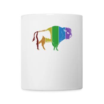 Bison LGBT Regenbogen Büffel Bovinae Amerikanischer Bison - Tasse - Weiß - Vorne