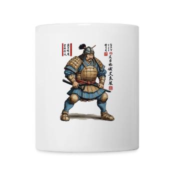 Oeuvres d’art vintage de samouraïs japonais de style Ukiyo-E - Mug blanc - blanc - Devant