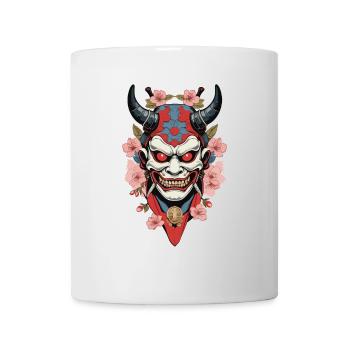 Oni Demons Mask Japanese Aesthetic Yokai Look - Mug - white - Front