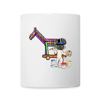 Katze Kunst Maler Malen Pinsel Künstler Pferd Gaul - Tasse - Weiß - Vorne