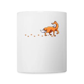 Fox Lover Fox suit le sentier Foxes Footprints - Mug blanc - blanc - Devant