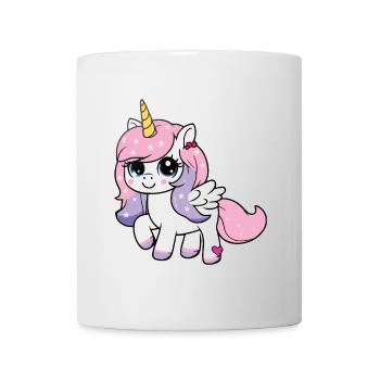 Sternen-Einhorn mit Glitzermähne - Tasse - Weiß - Vorne