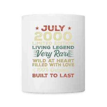 Geschenk Juli 2000 Jubiläum Juli 2000 Geburtstag - Tasse - Weiß - Vorne