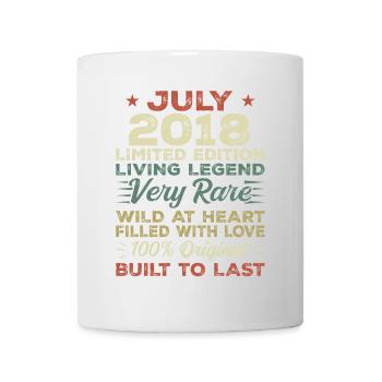 Geschenk Juli 2018 Jubiläum Juli 2018 Geburtstag - Tasse - Weiß - Vorne