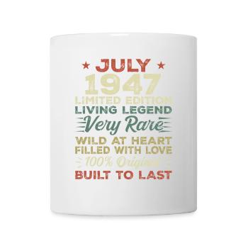 Cadeau Juillet 1947 Jubilé Juillet 1947 Anniversaire - Mug blanc - blanc - Devant