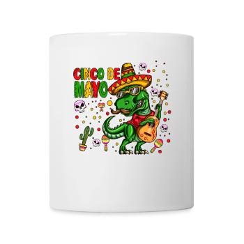 Gitarre Dinosaurier Mexikaner Outfit Cinco de Mayo - Tasse - Weiß - Vorne