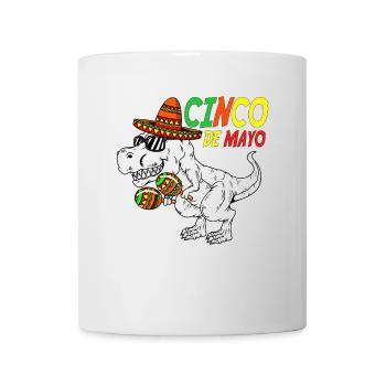 Maracas Dinosaur Mexican Outfit Cinco de Mayo - Mug - white - Front