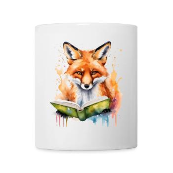 Livre de lecture renard imprimé de conception animale colorée - Mug blanc - blanc - Devant