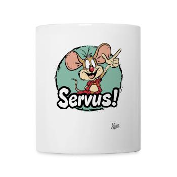 Mungo Nagetier Ratte: Servus! - Tasse - Weiß - Vorne