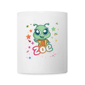 ZOE - Beau nom de fille avec un extraterrestre mignon - Mug blanc - blanc - Devant