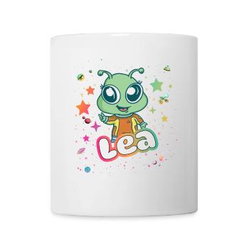 LEA - Schöner Mädchen Name mit süßem Alien - Tasse - Weiß - Vorne