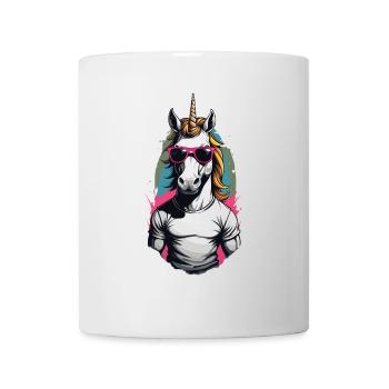 Papa Einhorn Lustiges Vatertag Design - Tasse - Weiß - Vorne