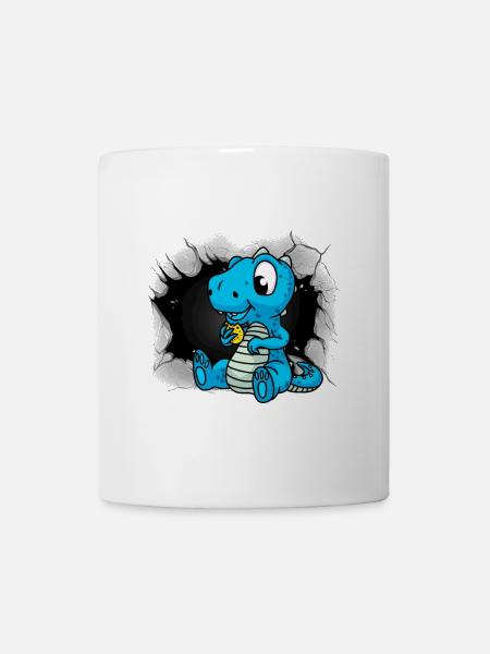 Dinos Dinosaurier Drache Drachen Kekse Kind Kinder - Tasse - Weiß