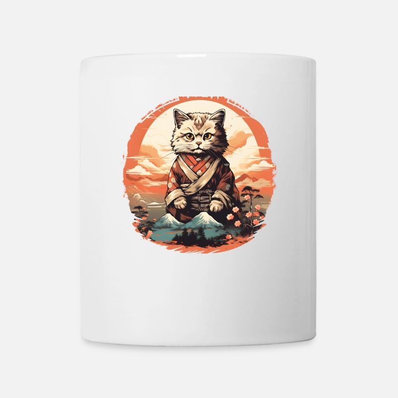 Katze Japanische Kunst - Tasse - Weiß