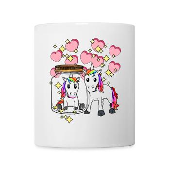 Licorne Licornes Créature Mythique Valentine Coeur - Mug blanc - blanc - Devant