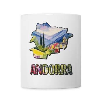 Aquarell Landkarte Andorra - Tasse - Weiß - Vorne