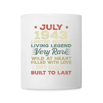 Cadeau Juillet 1943 Jubilé Juillet 1943 Anniversaire - Mug blanc - blanc - Devant