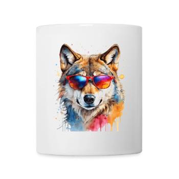 Lunettes de soleil loup imprimé animal coloré - Mug blanc - blanc - Devant