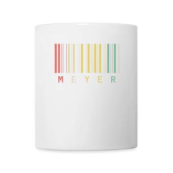 Meyer Family Name Bar Code Barcode Gift - Mug - white - Front