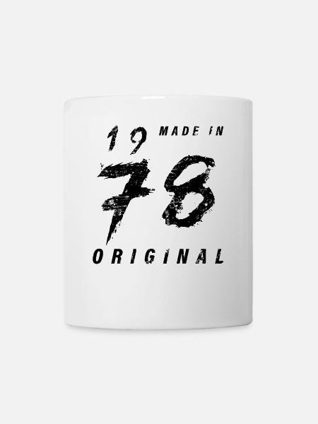 Fabriqué en 1978 Original Anniversaire Grunge en détresse - Mug blanc - blanc