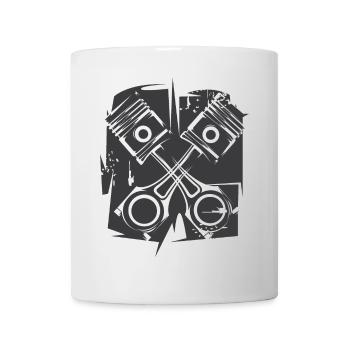 V8 Abstrait Moteur Illustration Musclecar Tuning - Mug blanc - blanc - Devant
