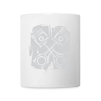 v8 Piston Engine Icon Art Illustration Logo - Mug - white - Front