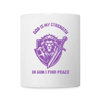 Löwenheld Kampfgeist Wappenshield Design - Tasse - Weiß - Vorne