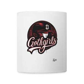 Baseball-Helm für Gothic-Mädchen - Tasse - Weiß - Vorne