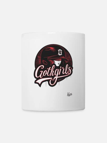 Baseball-Helm für Gothic-Mädchen - Tasse - Weiß