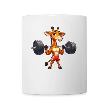 Starke Giraffe Hantel Fitness Workout Cartoon - Tasse - Weiß - Vorne