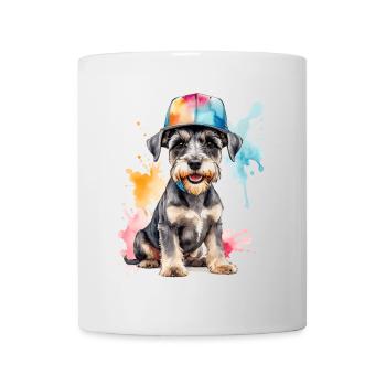 Casquette miniature Schnauzer Snapback Dog Animal Design Print - Mug blanc - blanc - Devant
