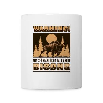 Peut parler spontanément des bisons Buffalo - Mug blanc - blanc - Devant